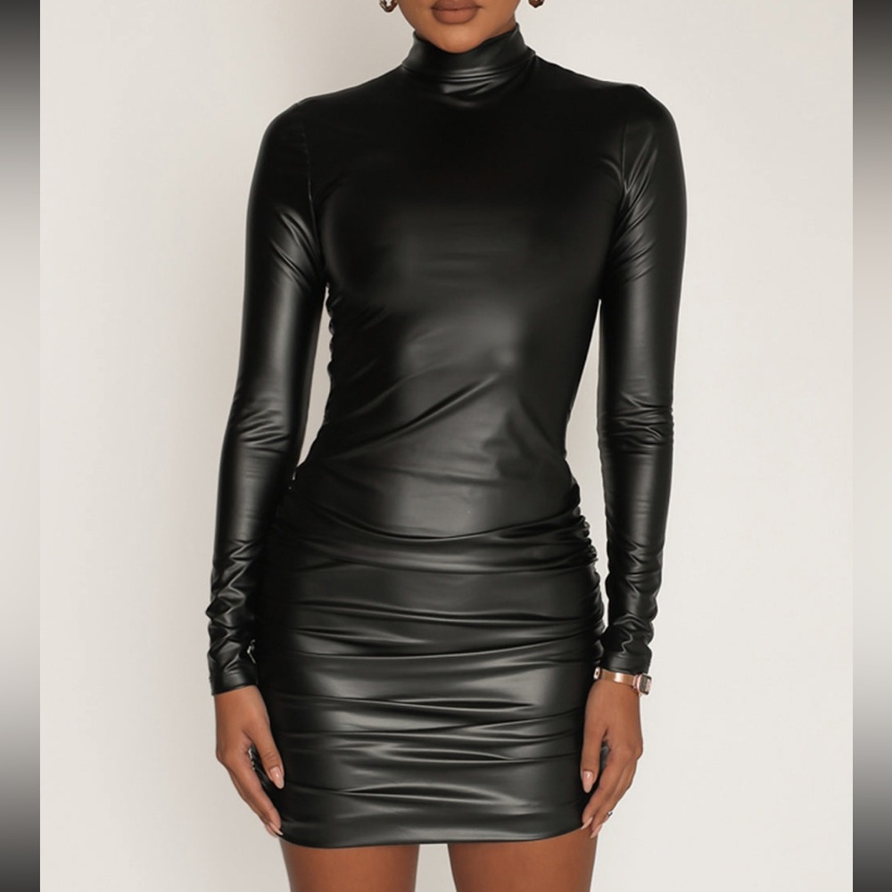 Nina Vegan Leather Mini Dress